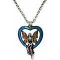 Pewter Blue Heart Fairy Necklace
