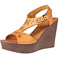 Refresh by Beston Women's 'reika-01' Tan Cut-out Wedges