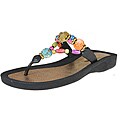 Refresh by Beston Women's 'Carmel-01' Black Beaded Sandals