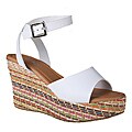 Refresh by Beston Women's 'Cameron-01' White Wedge Sandals