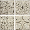 Fleur Wall Decor Hanging Plaque (Set of 4)