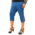 Salem Straits Women's Lattice Detail Denim Capris
