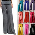 Tabeez Women's Foldover Palazzo Pants