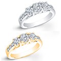 14k Gold 1 1/2ct TDW Round Diamond 3-stone Engagement Ring (K, I1-I2)