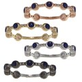14k Gold Diamond Accent and Dark Blue Enamel Stackable Band