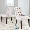 Marseille Beige Linen Nailhead Dining Chairs (Set of 2)