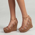 Report Womens 'Kim2' Striped Platform Wedges