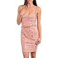 Stanzino Women's Dusty Pink Belted Halter Dress