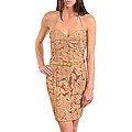 Stanzino Women's Mocha Belted Halter Dress