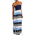 Stanzino Women's Navy Blue Bold Striped Beach Dress