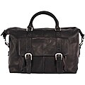Latico 'Heritage' Black Leather Zip-top Duffel Bag