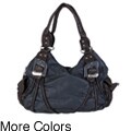 Journee Collection Women's Faux Leather Double Handle Slouchy Hobo Bag