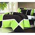 Green/ Brown Oversized 8-piece Comforter Set
