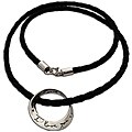 'I Love You More Mobius' Sterling Silver and Leather Necklace (Thailand)