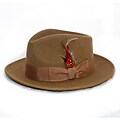 Ferrecci Men's Tan Wool Felt Banded Fedora Hat