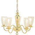 Five Light Polished Brass Williamsburg Chandelier