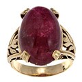 14k Yellow Gold Pink Tourmaline Estate Cocktail Ring
