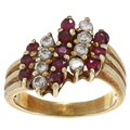 14k Yellow Gold Ruby and 2/5ct TDW Diamond Estate Ring (J-K, SI1-SI2)