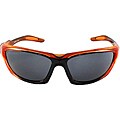 Men's Stylish Sport Warp Black-orange Sunglasses with Smoke Lenses