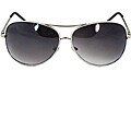 White Aviator Sunglasses with Purple-black Lenses