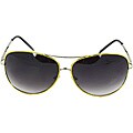 Yellow Aviator Sunglasses with Purple-black Lenses
