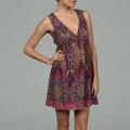 Angie Junior's Purple Paisley Print Surplice Dress