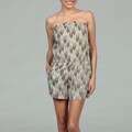 Angie Junior's Taupe Abstract Print Romper