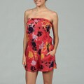 Angie Junior's Red Abstract Floral Romper