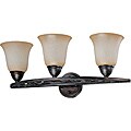 Pickford Vanity and Wall 3-light Distressed Bronze Finish with Brushed Wheat Glass