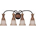 Verdone Vanity and Wall 4-light Gilded Cage Finish with Amber Bisque Glass