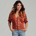 Jessica Simpson Junior's 'Ironic' Open-back Orange Blouse