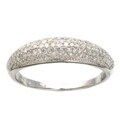 10K White Gold 1/2ct. TDW Micro-Pave Domed Diamond Band Ring (H-I, I2)