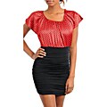 Stanzino Women's High-waisted Red/ Black Polka-dot Dress