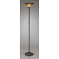 Transitional 1-light Bronze Torchiere with Mosaic Shade