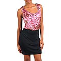 Stanzino Women's Plus-size Fuchsia / Black Animal-print Mesh Back Tank Dress