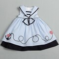 Donita Toddler Girls Light Blue Sailor Collar Nautical Dress