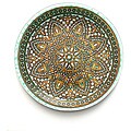 Arda Glassware Divine Brown/Turquoise Oriental 16-inch Serving Platters (Set of 2)