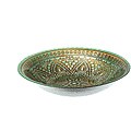 Arda Glassware Divine Brown / Turquoise 16-inch Large Shallow Bowl