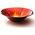 Arda Glassware Batique Red/ Gold 12-inch Shallow Bowl