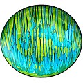 Arda Glassware Batique Blue/ Green 15-inch Platters (Set of 2)