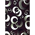 Generations Burgundy Abstract Circle Rug (5'2 x 7'2)