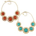 New! Amrita Singh Round Faceted Bib Necklace