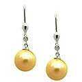 D'sire 10k Gold South Sea Pearl and Diamond Accent Earrings