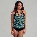 Blue Rio Women's Floral Halter Tankini Swimsuit