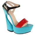 Elegant by Beston Women's 'Mogan-2' Red Strappy Platform Sandals