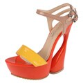 Elegant by Beston Women's 'Mogan-2' Yellow Strappy Platform Sandals