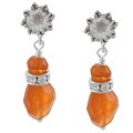 Tacori Bridal Evening Sterling Silver White Topaz, and Carnelian Crystal Dangle Earrings