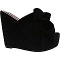 Elegant by Beston Women's 'Camila-2' Black Platform Slip-ons