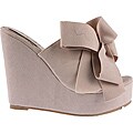 Elegant by Beston Women's 'Camila-2' Nude Platform Slip-ons
