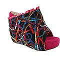 Elegant by Beston Women's 'Flower-3' Fuchsia Platform Slip-ons